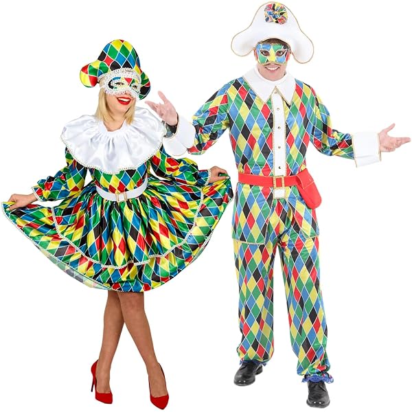 Costume Da Clown Arlecchino Carnevale Per Donna - Verde A Pois, Morbido E Lavabile - Foto 2