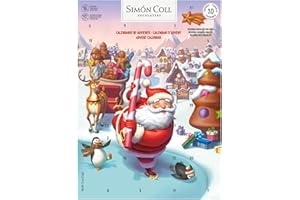 SIMON COLL Calendario de Adviento Santa de Chocolate con Leche, Figuras 3D, 216g | Simón Coll