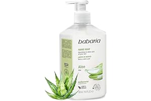 Babaria - Jabon De Manos Con Aloe Vera | Jabon Manos De 500ml | Jabón De Manos Que Hidrata Y Cuida Tu Piel | Gel De Manos De Origen Natural | Jabón Manos Con Glicerina
