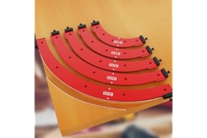 LUOLETY Gabarit d'angle rond, guide de routage d'angle pour le travail du bois R100 R150 R200 R250 R300 Guide de courbe pour bordure d'armoire en aluminium