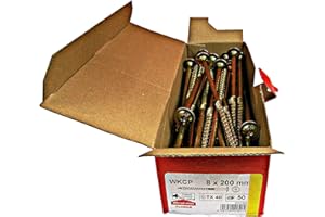 KLIMAS Viti a testa piatta, per costruzioni in legno, in tutte le misure, vite a testa piatta Torx, 50 pezzi, 8x200mm, TX40