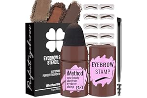 ‎IMETHOD iMethod Augenbrauen Stempel und Augenbrauen Schablonen Kit Augenbrauen Stempel und Shaping Kit für Perfekte Braue, 20 Augenbrauenstempel Schablonen Kit, Langlebig, Wasserdicht, Taupe