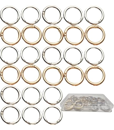 Moschettoni Tondi In Zinco - Set 42 Pezzi In 4 Misure (20/24/27/33mm) Per Borse E Fai-da-te