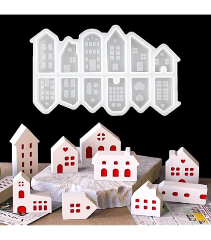 Stampi In Silicone A Forma Di Casetta - 12 Pezzi, Per Candele, Resin Art, Decorazioni Fai-da-te!