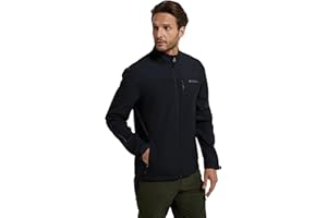 Mountain Warehouse Grasmere Mens Softshell Jacket - Water Resistant Raincoat, Breathable Mens Coat, Lightweight Jacket, Bonded Fabric - Ideal For Spring Summer
