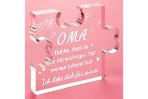 Funnli Oma Geschenk, Gravierter Acrylblock Geschenk für oma, 3,35 x 2,76 Zoll Tischdekoration Muttertagsgeschenke, Oma Geburtstagsgeschenk Weihnachten Geschenke für Oma