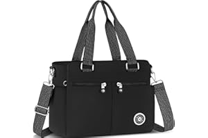 VOBUKE Women's Large Shoulder Bag Nylon Handbag Large with Many Compartments Crossbody Bags Casual Lightweight Tote Bag Medium Size with Adjustable Wide Shoulder Strap for University, School, Shopper