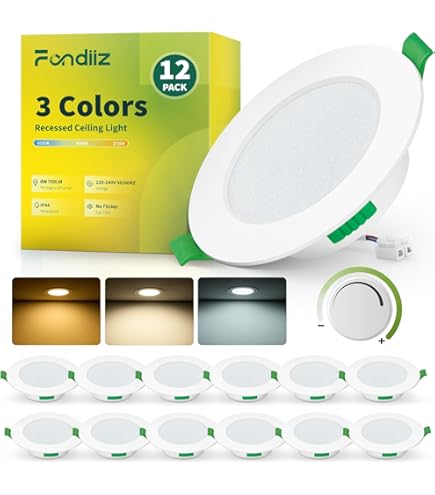 Fondiiz Led-inbouwspots, 12 stuks, 230 V, draaibaar, 5 W