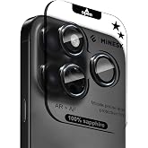 Minesk iPhone 16 Pro / 16 Pro Max ile Uyumlu Orijinal Safir Cam (%99.9 Saflıkta Ger&ccedil;ek Safir) Cihazın Kendi Lensleri ile Aynı