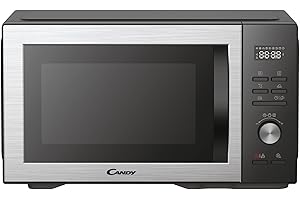 Candy CMCA29EDLB Four Micro-ondes Gril 1000W, Combiné à Chaleur Tournante, Grande Capacité 29L, Menus Pré-Programmés, Nettoyage Auto, Programmateur digital, Fonction décongélation, Noir Silver