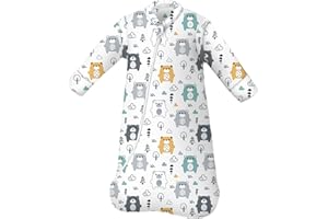 MIKAFEN Saco de Dormir para bebés, 3,5 TOG, Saco de Dormir para bebés Infantil de algodón orgánico, Diferentes tamaños Desde el Nacimiento hasta los 4 años