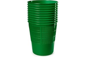 Everest Adv 10 Cestini Gettacarte e Spazzatura in Polipropilene Traforato, capacità 17 Litri | Confezione Business | Verde