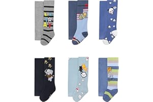 LiKing Lot de 6 Collants bébé garçon tricotés avec différents motifs multicolores pour bébé et enfants-garçons et filles 2716