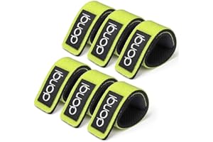 DONQL 6 Pz Canna da Pesca, Cinghie per Canna da Pesca, Elastica Esche Strap, Bendaggio Canna, Accessori Pesca, Cravatta Canna, Regolabile, per Forniture di Ingranaggio da Pesca (Giallo)