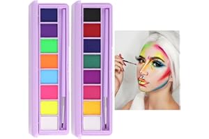 SOMGKIN Truccabimbi, Pittura Facciale, Trucco Bambini, Body Painting, 8 Colori Pittura Facciale, fFeste, Trucco Make-up, Coloranti Naturale e Sicuro, Caratterizzati da Feste, Halloween, Cosplay, Natale (02)