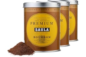 SAULA PREMIUM Café Saula, 3 Botes de 250 gr. Gran Espresso Premium Bourbon Blend 250 gr. café molido 100% Café Arábica