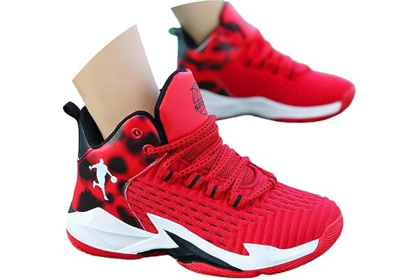 Generisch Baskets pour garçon - Légères et respirantes - En maille - Chaussures de basket-ball sportives - Confortables - Design durable