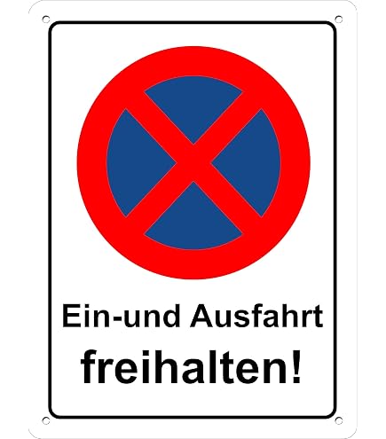 Parken Verboten Schild Aus Aluminium – 20x30 Cm, 3 Mm Stark, Wetterfest Für Außenbereich