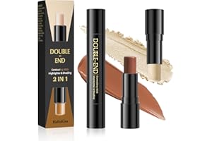 NICEMOVIC Contour Stick, Double-End Cream Contour and Highlighter Stick Waterproof Long-Lasting Concealer, Lightweight Blend Smooth Bronzer Stick, Color 03