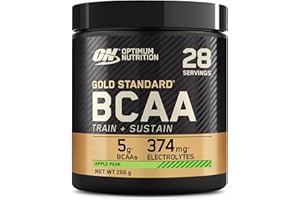 Optimum Nutrition Gold Standard BCAA Train + Sustain, Amino Acids Pre Workout Powder, Sports Drink with Vitamin C, Zinc, Magnesium and Electrolytes, Apple and Pear Flavour, 28 Servings, 266 g