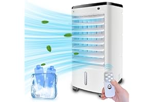 Gotagee DL2 Mobile Klimagerät Luftkühler mit Wasserkühlung Klimaanlage Ohne Abluftschlauch 65W Ventilator 12h Timer 4L Wassertank