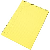 5 X Spiral Memory Aid A4 Lemon Yellow 160 Page Paper Notepads Legal - View #7