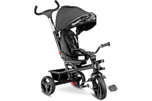 Lionelo HAARI 2in1 Stroller Trike for Kids 1-5 years up to 25 kg, 360° Rotating Seat, Adjustable Parent Steering Handle, Grows with Child, Free-Wheel Mode with Footrest, Canopy & Cup Holder