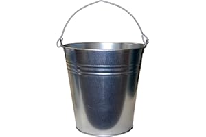 Kingston Tools Galvanised Metal Bucket with Handle for Indoor and Outdoor Use — Cleaning, Gardening, Coal Ash, Farming and Industrial Pail — 26.5cm (Height) x 26.5cm (Top Diameter), 10 Litres