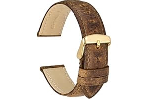 WOCCI Pasek do zegarka z prawdziwej skóry dla kobiet i mężczyzn, szerokość paska 18 mm, 19 mm, 20 mm, 22 mm, 23 mm, 24 mm