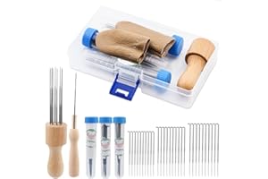 KAMAIKA 36-teiliges Nadelfilz-Set, Nadelfilzzubehör mit Filznadeln in 3 Größen, Filznadelgriff aus Holz, Nadelfilz-Starter-Set, ideal für Anfänger oder Profis