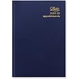 Collins Essential Agenda Professionnel 2025 A4 Cuir Noir - Planificateur Rigide Semaine Par Page Avec Rubans Marqueurs