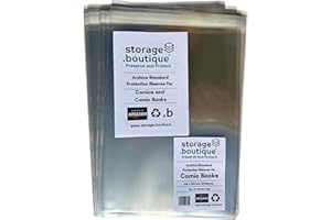storage.boutique COMICBOOK Protection Sleeves, Archive Standard, Acid Free, Golden Age, Size 3, 266 x 196 mm + 30 mm Lip, 50