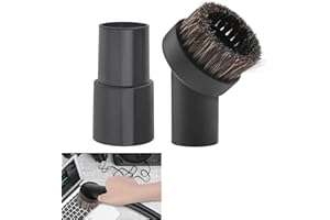 TQEONKL Brosse d'aspirateur ronde en crin de cheval avec connecteur universel, brosse de rechange de 3,2 cm avec adaptateur de tuyau d'aspirateur de 3,2 à 3,3 cm pour tuyau standard