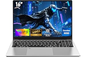 FUNYET Gaming Laptop Computer,16 Inch Notebook 16GB RAM 512GB SSD, N100 Processor (up to 3.6 Ghz), FHD 1920 x 1200 Display, Support WiFi 5, USB3.0, 6000mAh Battery