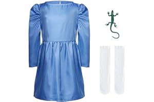Ficlwigkis Matilda Costume for Girls World Book Day Costumes for Girls,WW2 Costumes for Kids Fancy Dress with Fake Lizard and Socks,World Book Day Costumes,Costumes for World Book Day
