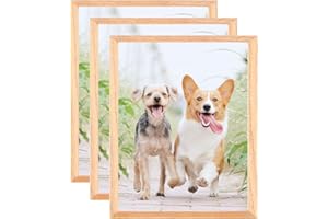 WEIKANI A3 Photo Frame,3 Pack-29.7x42cm OAK Picture Frame Plexi-Glass,Certificate Frame for Wall Mount or Table Top Display,Set of 3