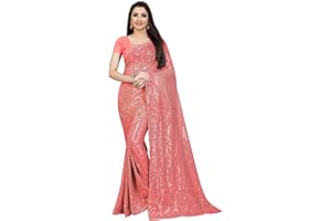TreegoArt Fashion Damen Georgette Sequences Bestickter Party Wear Saree mit ungesticktem Blusenteil