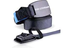 Sandax Zurrgurte Spanngurte mit Klemmschloss und Schnallenschutz aus Gummi - Länge: 4m, Breite: 25mm - Verzurrgurte belastbar bis 540kg, nach DIN EN 12195-2 | Premium Spannband 4er Set, schwarz