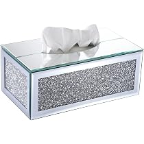 Boîte à Mouchoirs Cubique Verre Strass Cristal - Organisateur Luxe Pour Table Et Décoration Maison