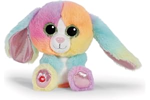 Glubschis, Hoppibow 62497 - Morbido coniglio di peluche, da coccolare e con cui giocare, per bambini e adulti, fantastica idea regalo, 15 cm, multicolore