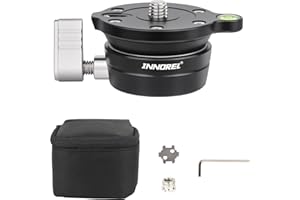 INNOREL LB50 - Nivelador de cámara de bola con base de trípode de 3/8 pulgadas con nivel de burbuja compensada, inclinación de 15°, rosca de 3/8 pulgadas para cámaras réflex digitales Canon, Nikon y