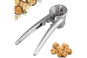 YISKY Cascanueces, Aleación Aluminio Cascanueces, Abridor Castañas, Nut Cascanueces, Alicate para Nuez, Antideslizante Cascanueces, Nueces, Castañas, Nueces de Brasil, Almendras (Plata)