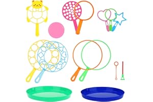 DKINY Bubble Wands Set for Kids 15 Pcs Giant Bubble Wands Large Bubble Making Wands Kit for Kids Summer Garden Outdoor Activity Games Toys