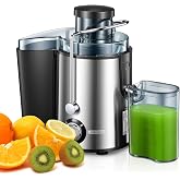 Juilist Blender 600W Stainless Steel Mouth 65mm 2 Speeds | Juice extractor for vegetables and fruits, easy to clean, drip-fre