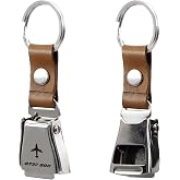 Zek Upp Zekupp Boeing 737 Aircraft Model Seat Belt Keychain Silver Color, Calfskin Red Color Aviation Keychain, Ş