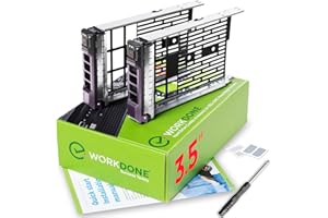 ‎WORKDONE WorkDone 2er-Pack - 3,5-Zoll Festplatten-Caddy - kompatibel für Dell PowerEdge Server - Handbuch - Aufkleber für Vorderseite - Schraubendreher - Schrauben für Festplattenfach