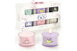 BOYUJK 60th Birthday Gifts for Women | Scented Candles Gift Set for Anxiety | 6 Scented Filled Votive Candles | Relaxation Candles Gifts for Women (Elegant Gifts)