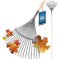 Râteau à Feuilles En Fil D'acier – Largeur 430 Mm | Pour Ramassage Feuilles, Herbe & Préparation Sol Jardin