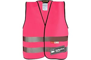 Tomamu 3M Gilet de haute visibilité pour enfants - Gilet réfléchissant avec fermeture scratch et bandes réfléchissantes - Fabriqué avec du matériau réfléchissant 3M