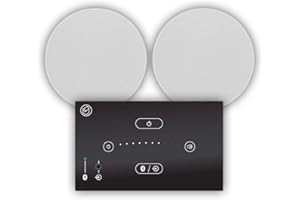 Systemline E50 Bluetooth Ceiling Speaker System with Touch Gesture Wall Amplifier and 2x Q Acoustics Qi65CB 6.5" In-Ceiling Speakers for Home Audio, Kitchens & Bathrooms